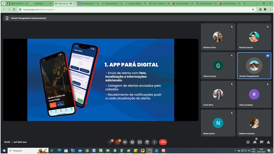 Reunião ON LINE  com as equipes da OGE e  PRODEPA - APP