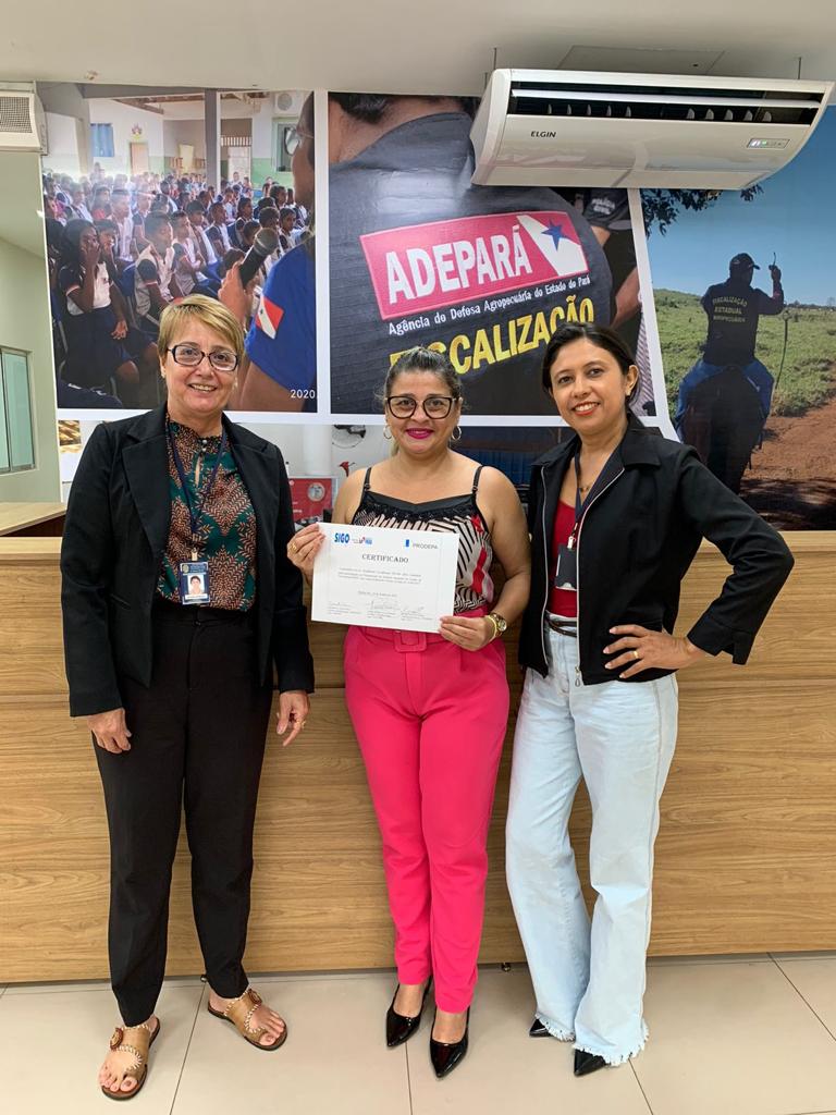 Entrega de certificados após o treinamento do SIGO - Adepara